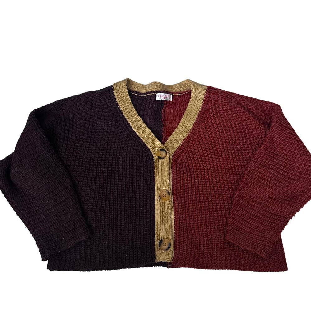 Poof Girl Color Block Cardigan Sweater - Girls Size Small